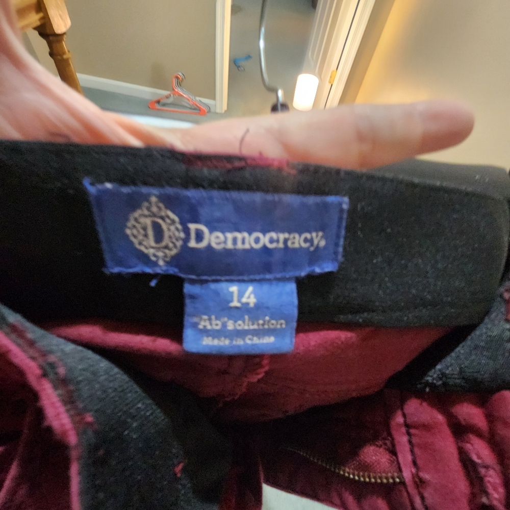 Democracy Deep Red Trousers - Picture 5 of 5